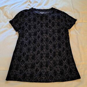 🖤🩶ATHLETA Like New! Organic Cotton Daily Snake Print Tee Black/Grey Size XS